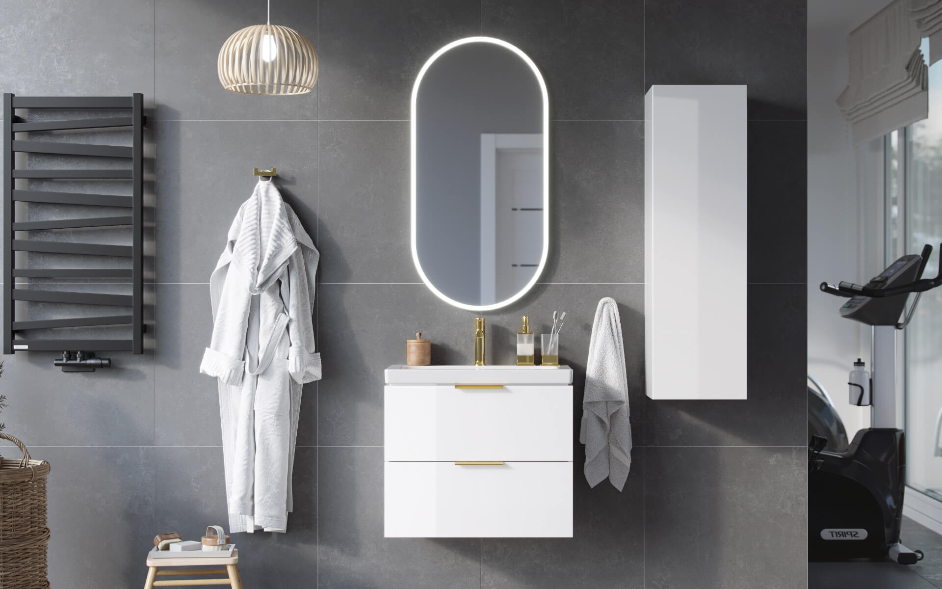 Excellent Lumiro lustro 50x100 cm owalne DOEX.LU100.050.AC