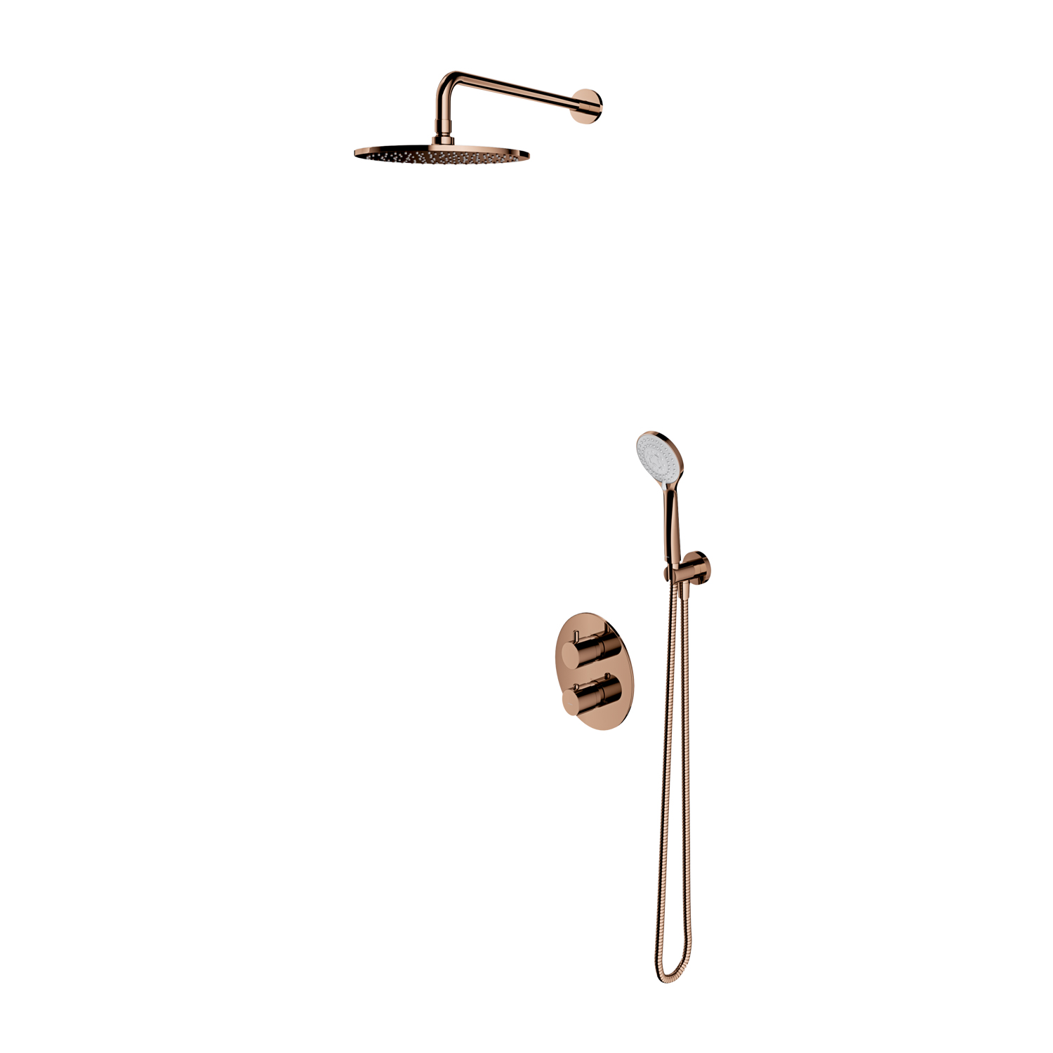 Omnires Y zestaw prysznicowy podtynkowy termostatyczny z deszczownicą miedź SYSYT05CP