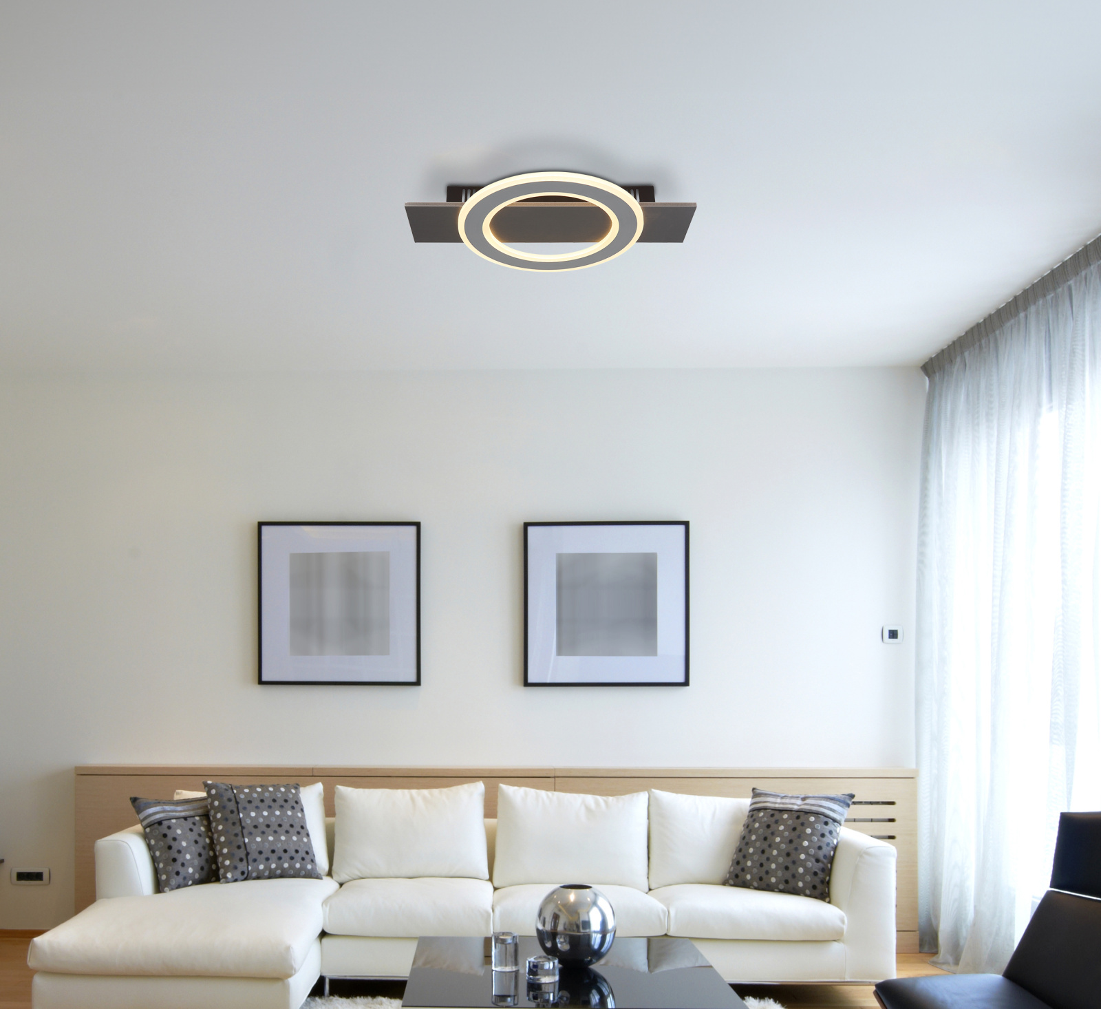 Globo Lighting Jayden lampa podsufitowa 1x18 W biała-czarna-szara 48034-18