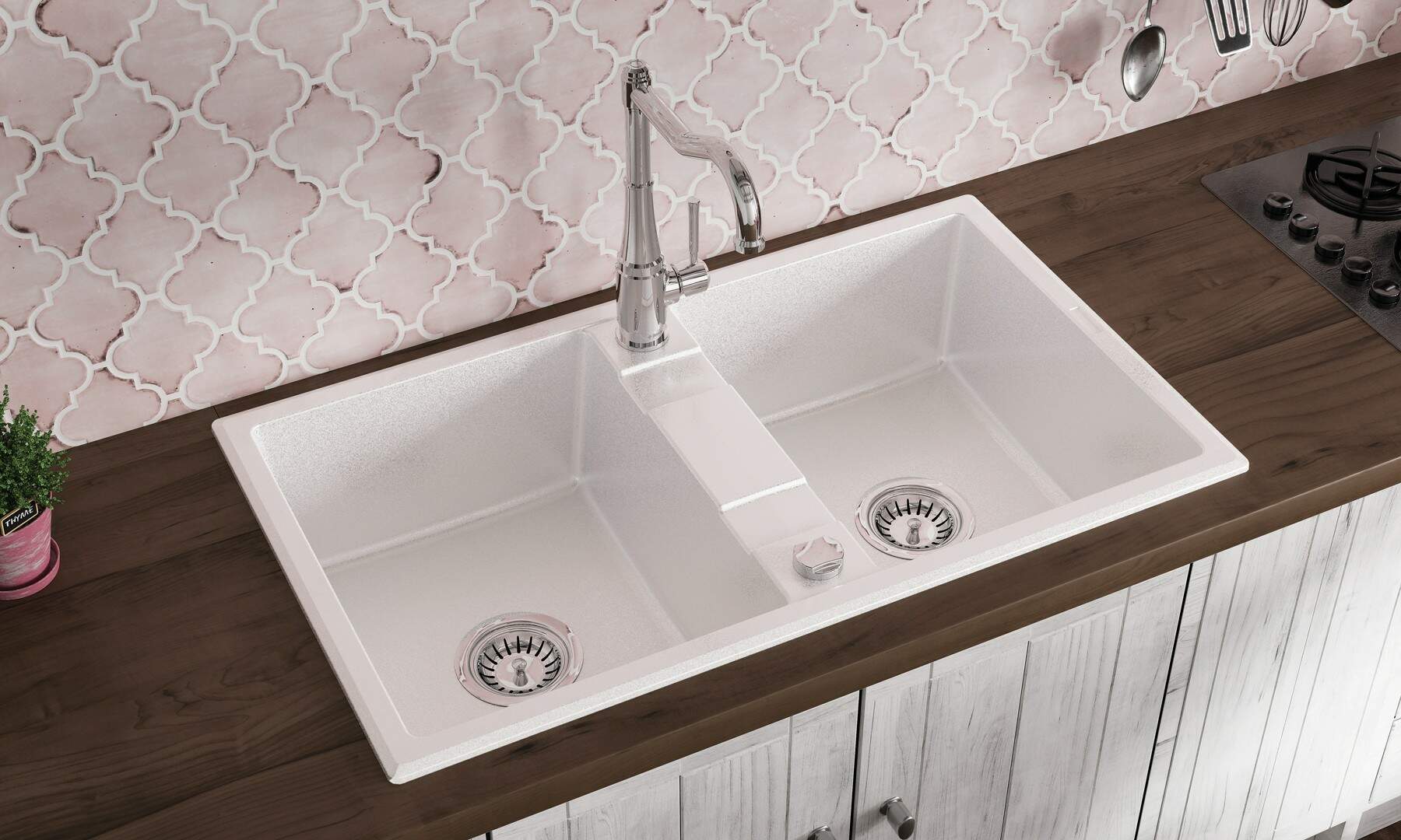 Deante Eridan zlewozmywak granitowy 86x50 cm biały ZQE_A203 - Wysyłka w 24h