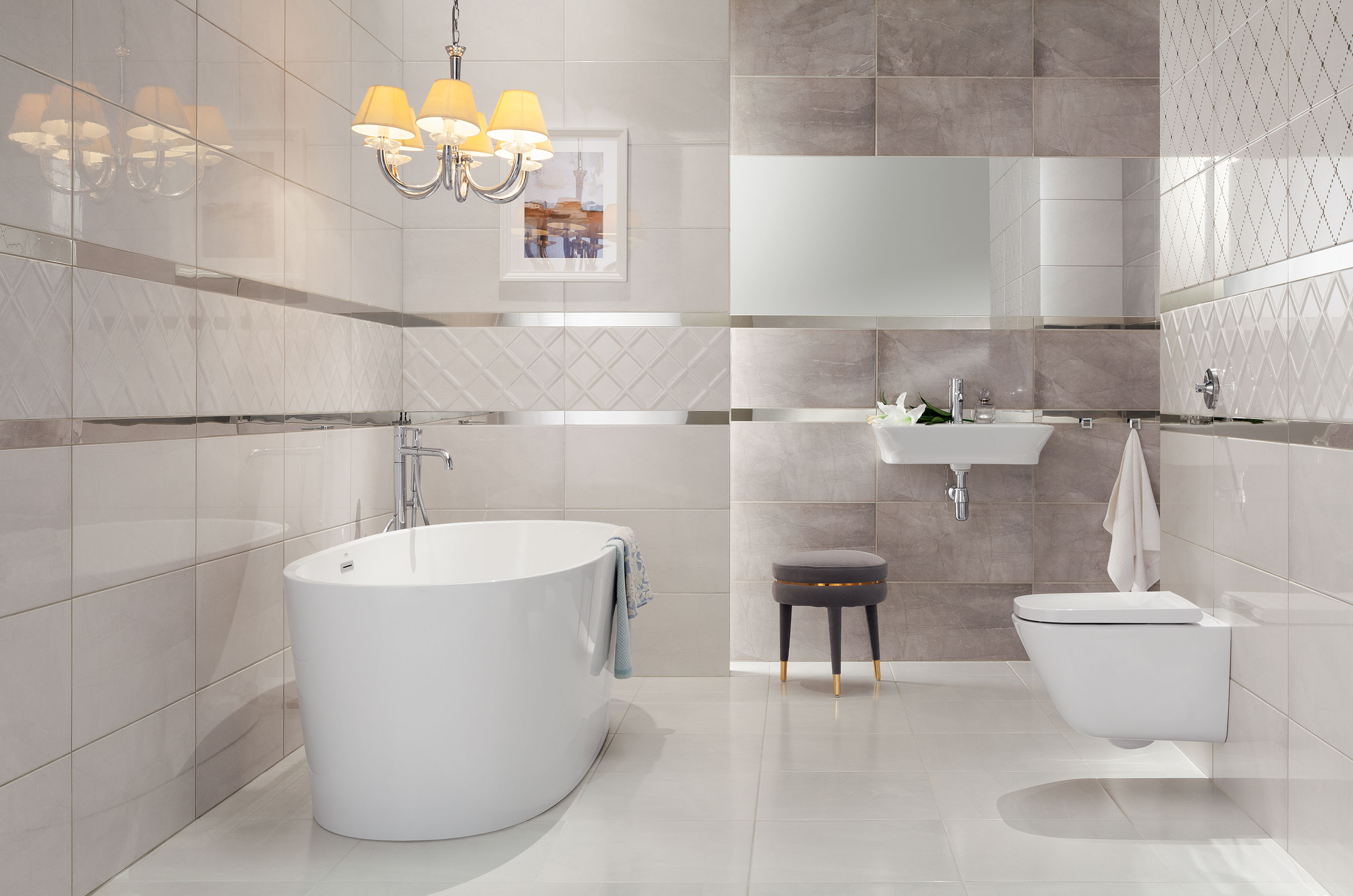 Domino Idylla white płytka podłogowa 45x45 cm