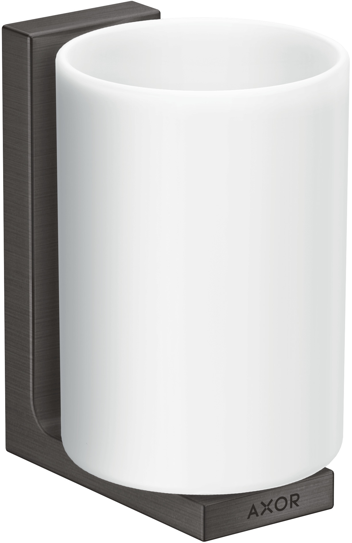 Axor Universal Rectangular kubek na szczoteczki do zębów ścienny czarny chrom szczotkowany 42604340