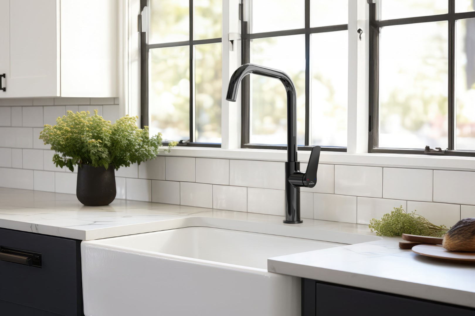 Invena Alonia bateria kuchenna stojąca czarna BZ-70-004