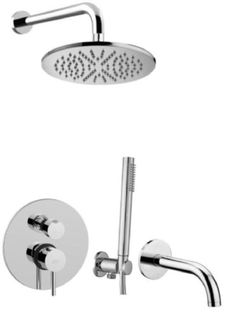 Paffoni Stick zestaw prysznicowy podtynkowy z deszczownicą 22,5 cm stal szczotkowana SK019ZSCW3AST - Wysyłka w 24h