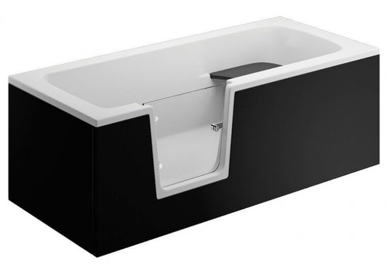 Polimat panel boczny do wanny 75 cm czarny 00893