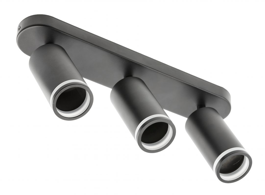 GTV Solis lampa podsufitowa 3x50 W czarna OS-SOL-3GU10-10