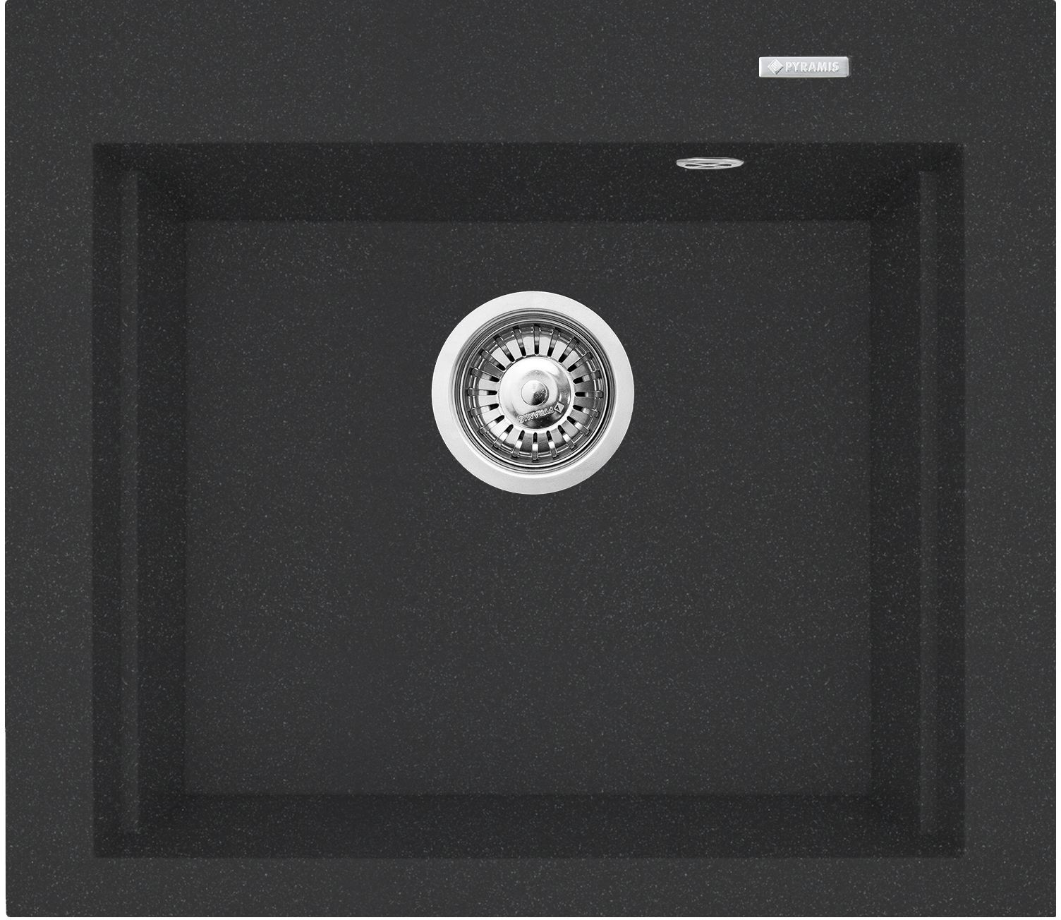Pyramis Siros zlewozmywak granitowy 57x51,5 cm czarny 070084901