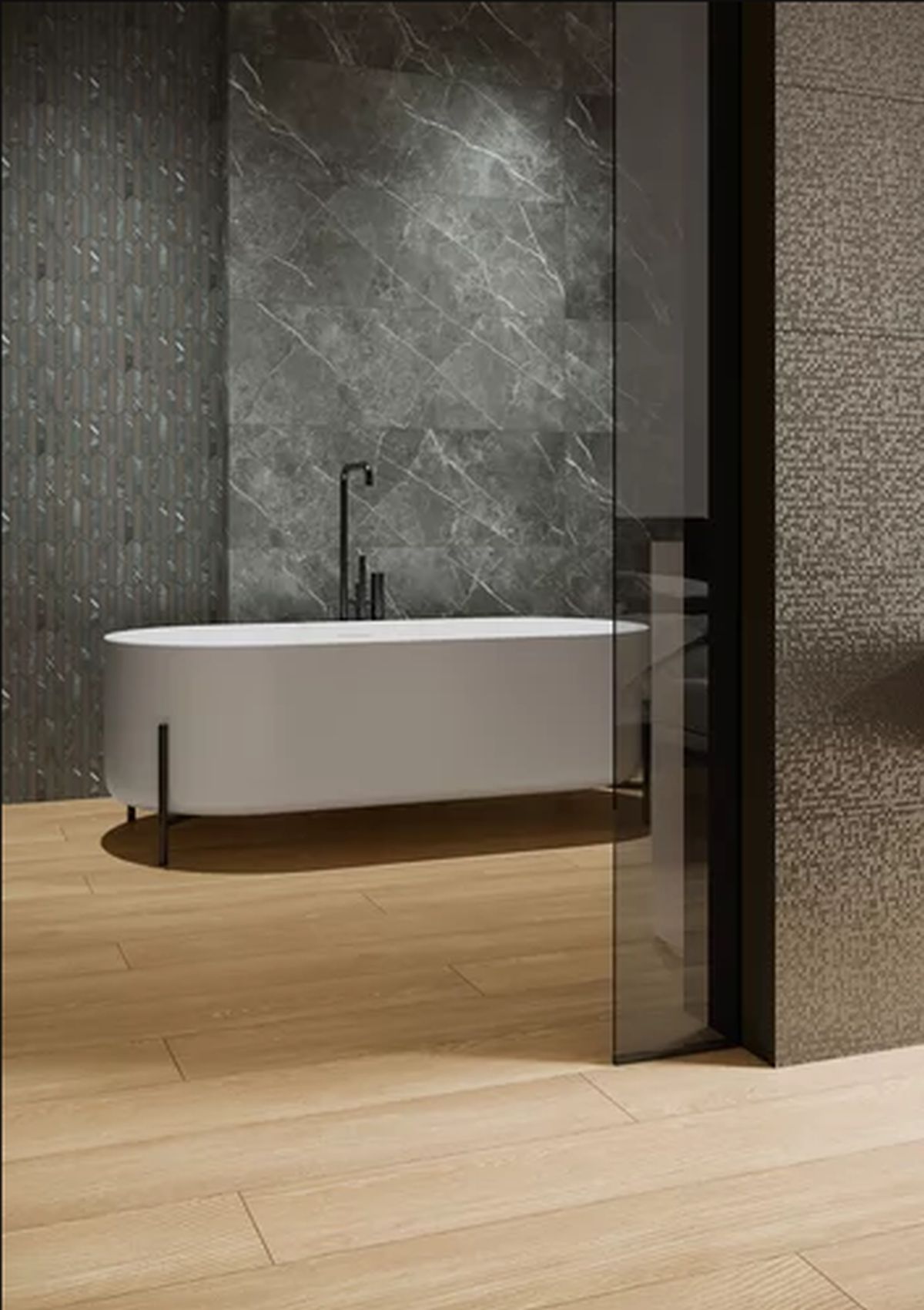 Paradyż Noisy płytka ścienna 119,8x39,8 cm szara