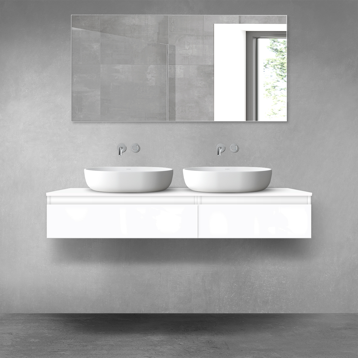 Oltens Vernal zestaw mebli łazienkowych 140 cm z blatem biały połysk 68320000 - Wysyłka w 24h