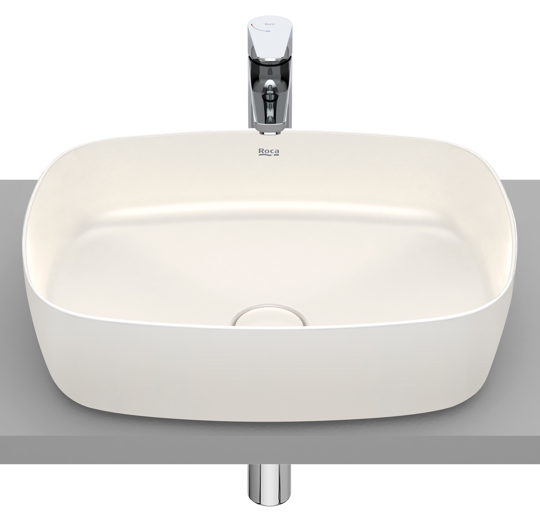 Roca Inspira umywalka 50x37 cm prostokątna nablatowa brąz/beż A327500650