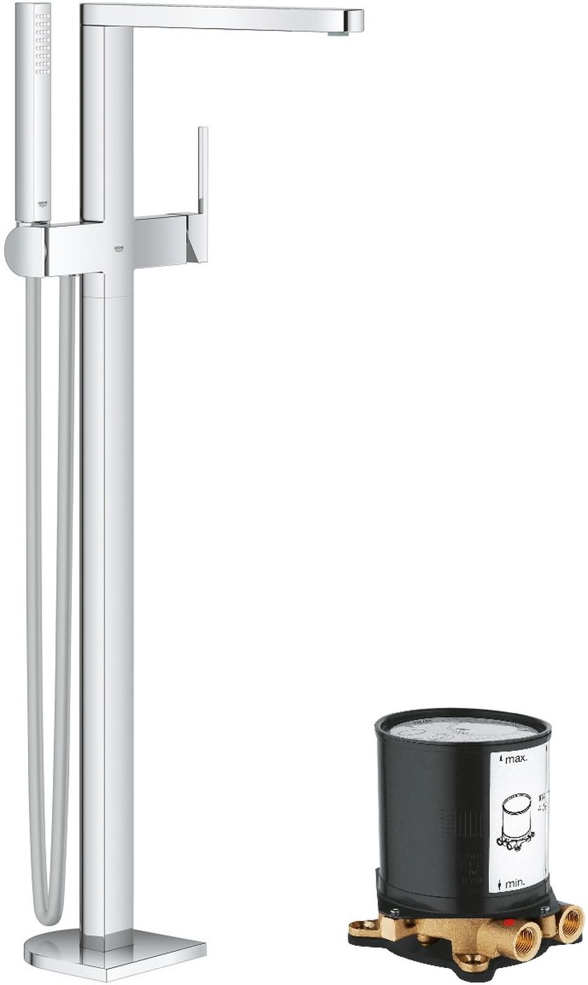 Zestaw Grohe Plus bateria wannowo-prysznicowa wolnostojąca kompletna chrom (23846003, 45984001)
