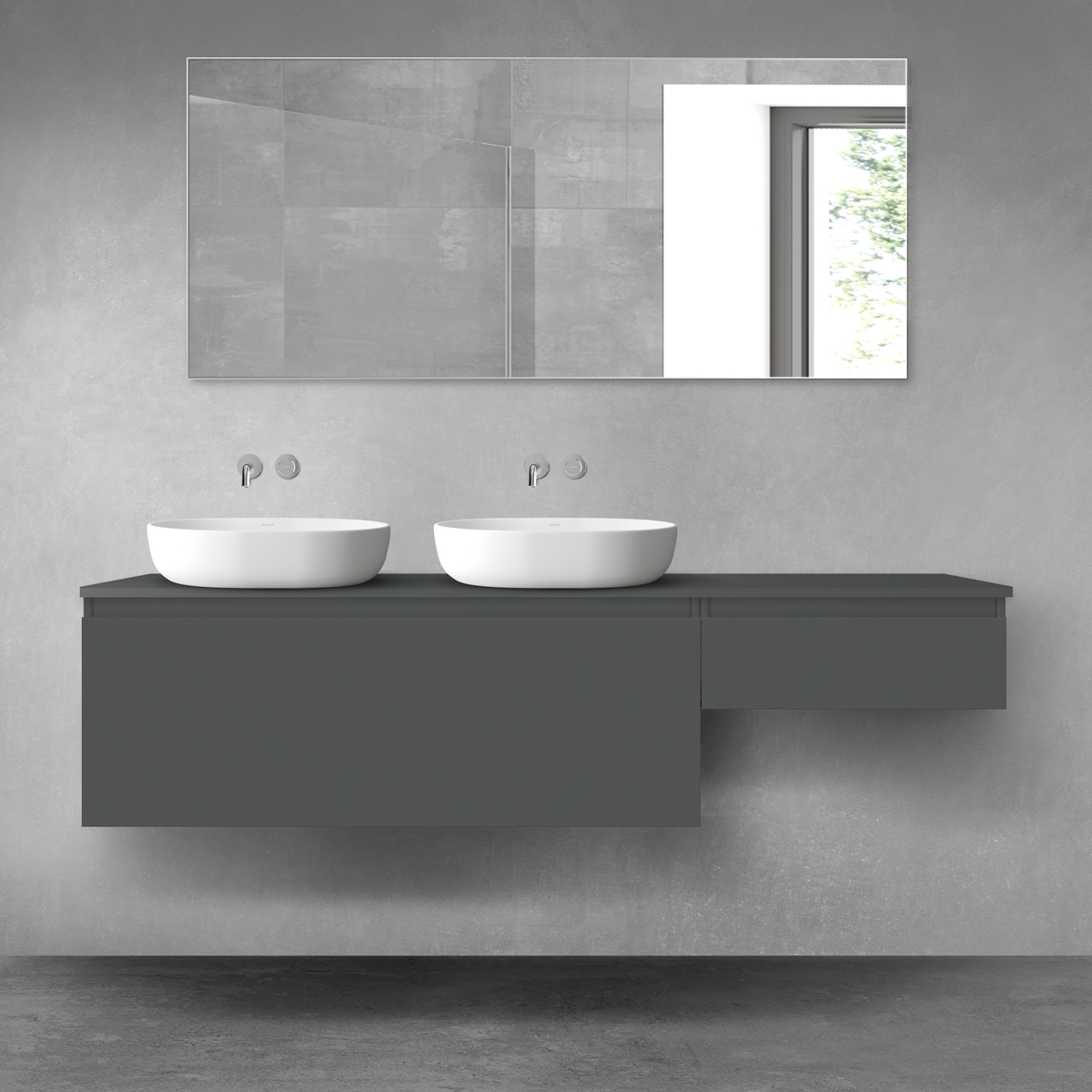 Oltens Vernal zestaw mebli łazienkowych 180 cm z blatem grafit mat 68593400 - Wysyłka w 24h