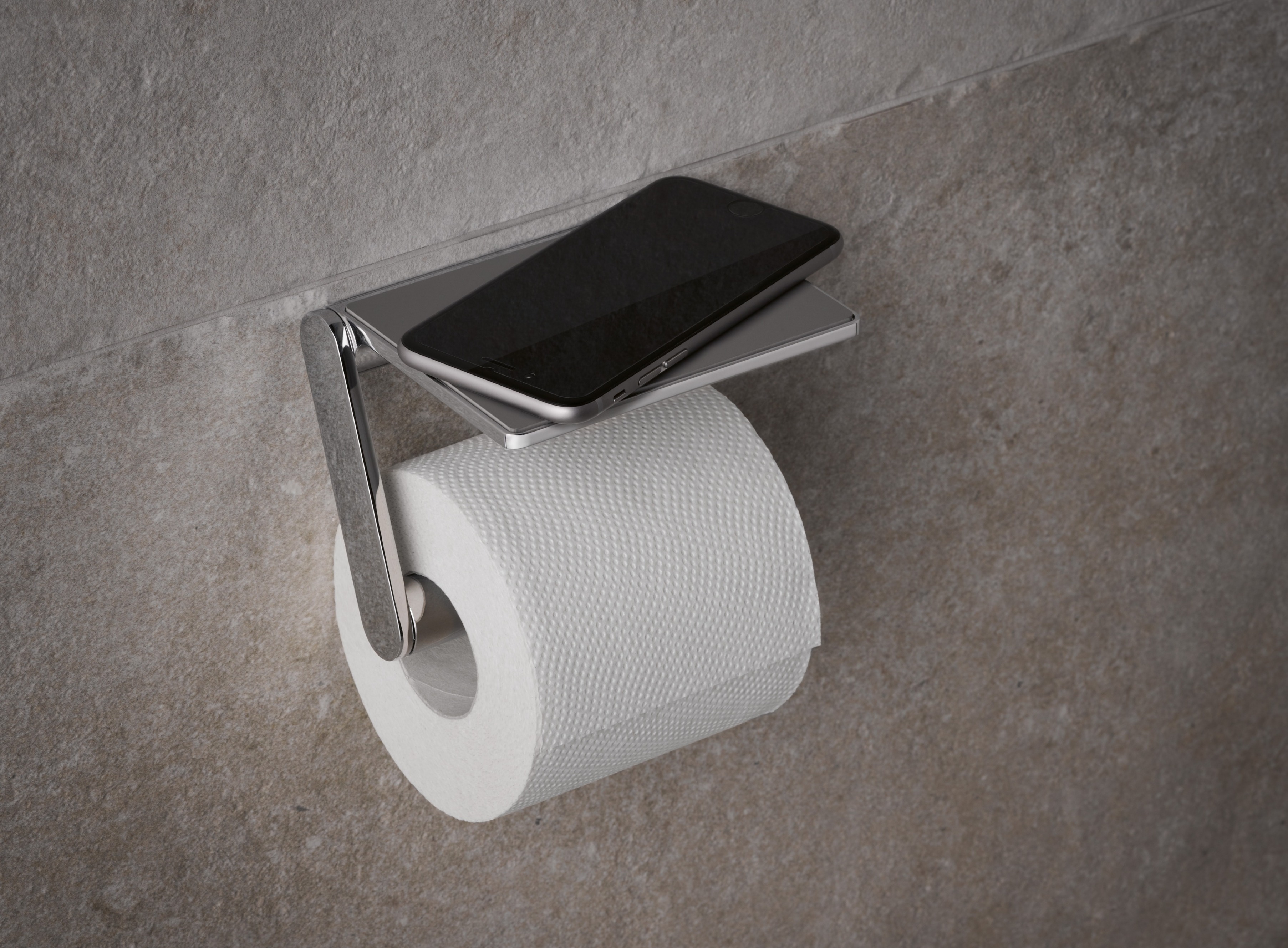 Keuco Plan uchwyt na papier toaletowy z półką chrom 14973010000