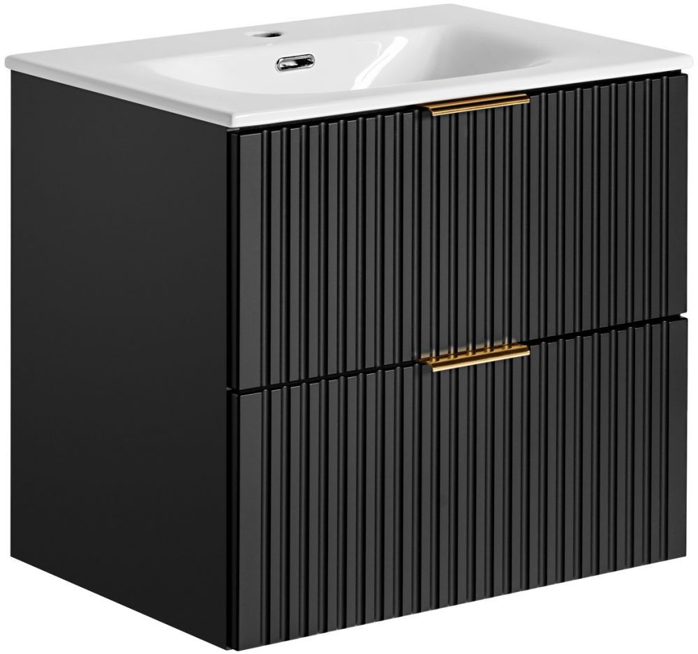 Zestaw Comad Adel Black umywalka z szafką 60 cm czarny/biały (ADELBLACK8260B2S, SKY608099) - Wysyłka w 24h