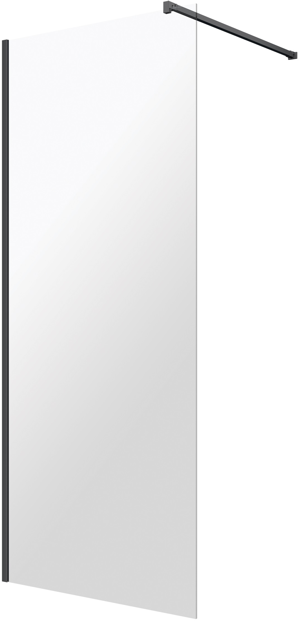 Omnires Marina Walk-In ścianka prysznicowa 110 cm czarny mat/szkło przezroczyste DNR11XBLTR - Wysyłka w 24h