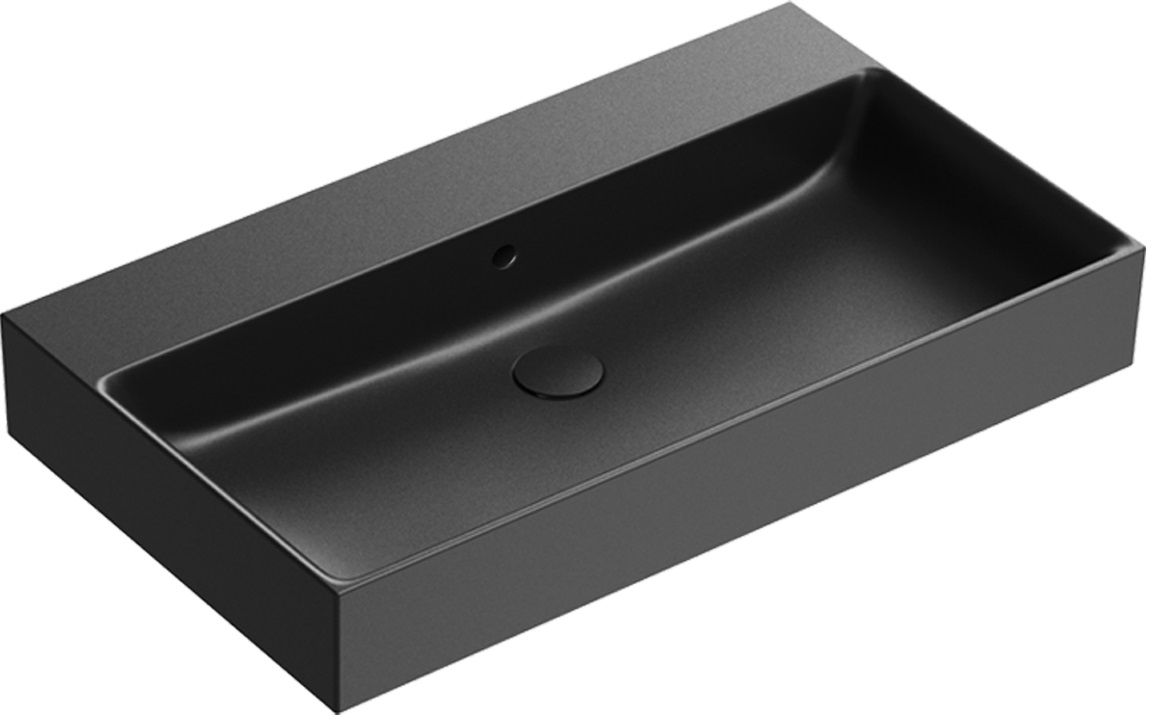 Catalano Premium umywalka 80x47 cm prostokątna nablatowa czarna 0220800022