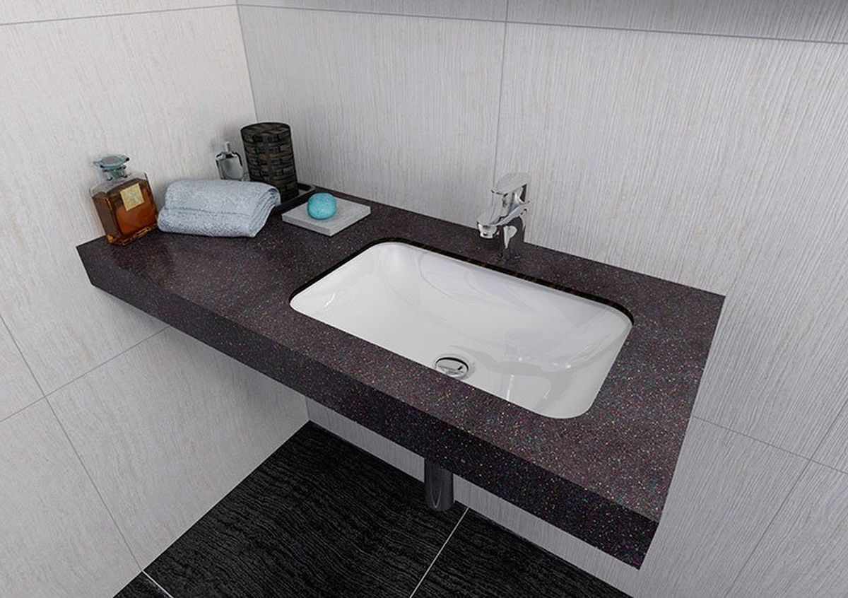 Sapho Japura umywalka 55x36 cm wpuszczana prostokątna biała 50135