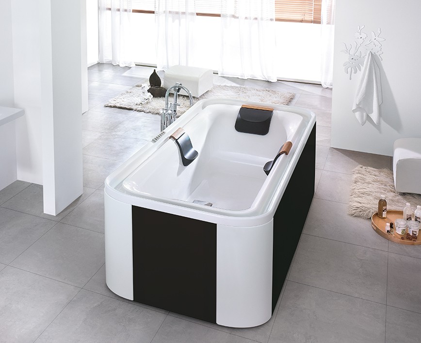 Hoesch Ergo+ wanna wolnostojąca 207,5x107,5 cm prostokątna biała/czarna 6441.010305552