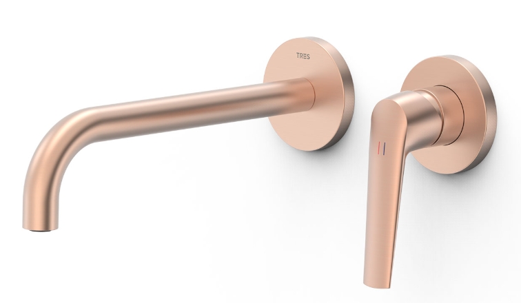 Tres Fuji bateria umywalkowa podtynkowa złota 28130022OPM