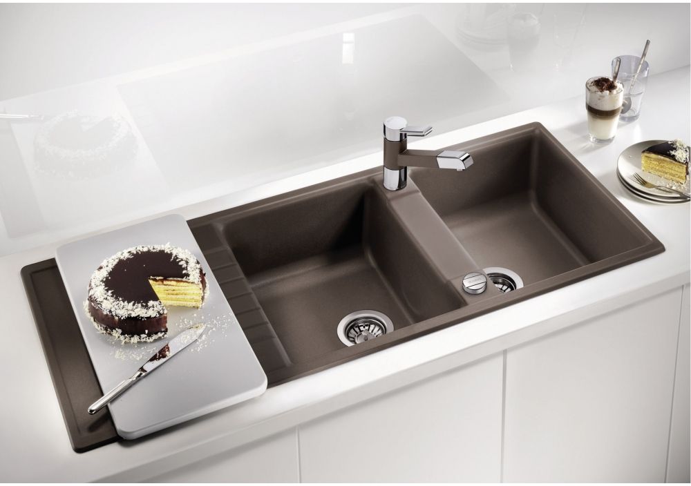 Blanco Zia 8 S zlewozmywak 116x50 cm z Silgranit PuraDur kawowy 515602