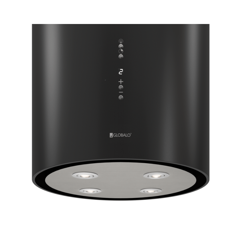 Globalo Exclusive Cylindro Isola okap kuchenny 39 cm wyspowy czarny CYLINDRO_ISOLA_39_7_BLACK