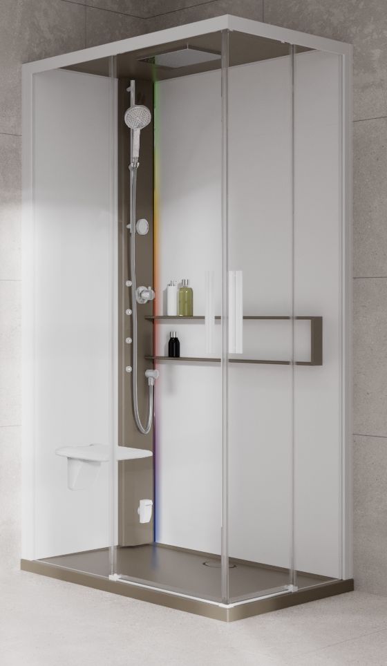 Novellini Glax 2 2.0 A kabina z hydromasażem 90x70 cm lewa parowa z brodzikiem corda G22A9070SM5-1TU