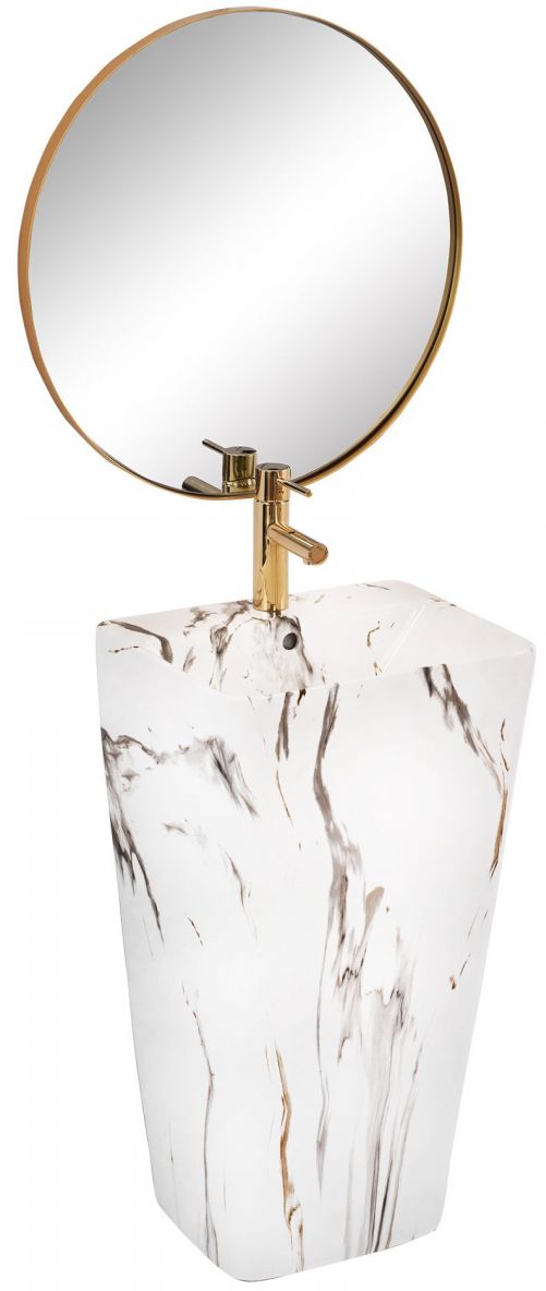 Rea Aris umywalka 44x37,5 cm prostokątna wolnostojąca szary/kamień REA-U6906