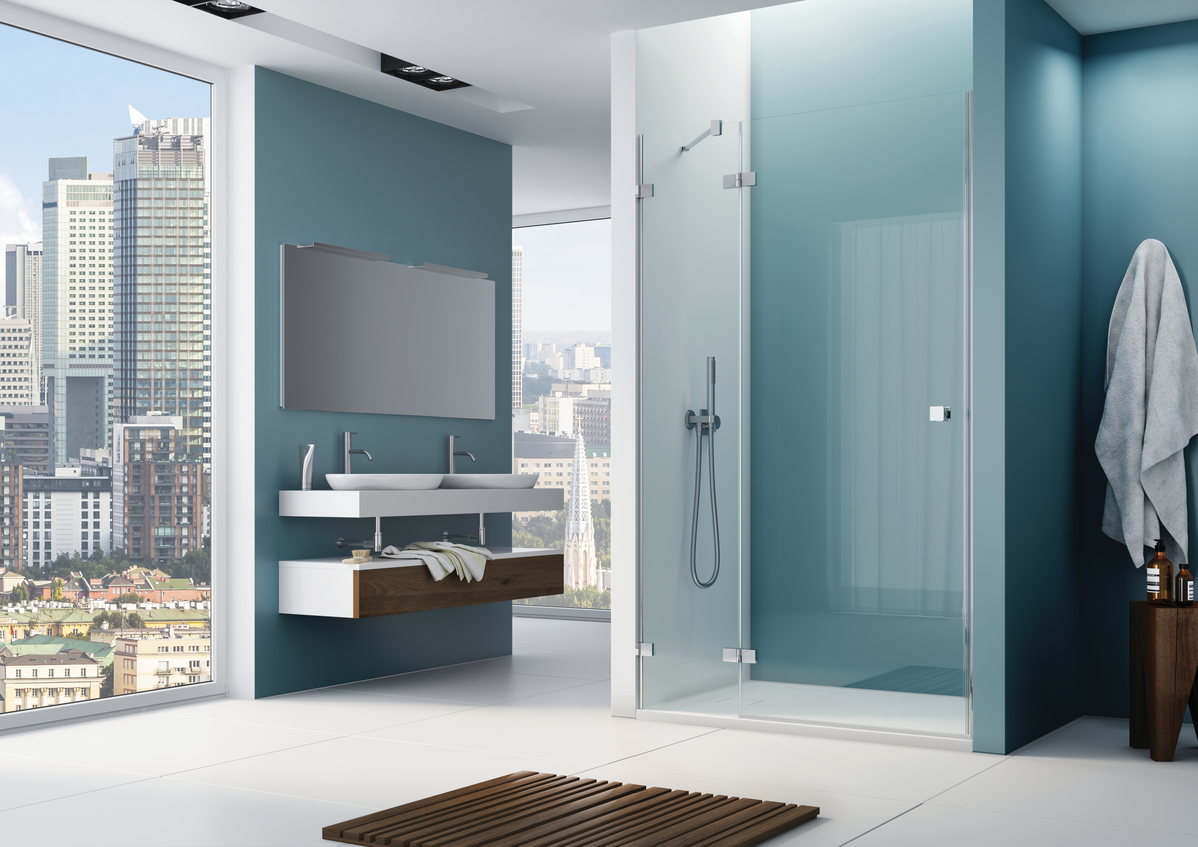 SanSwiss Annea drzwi prysznicowe 90 cm lewe srebrny połysk/szkło przezroczyste AN13WG09005007