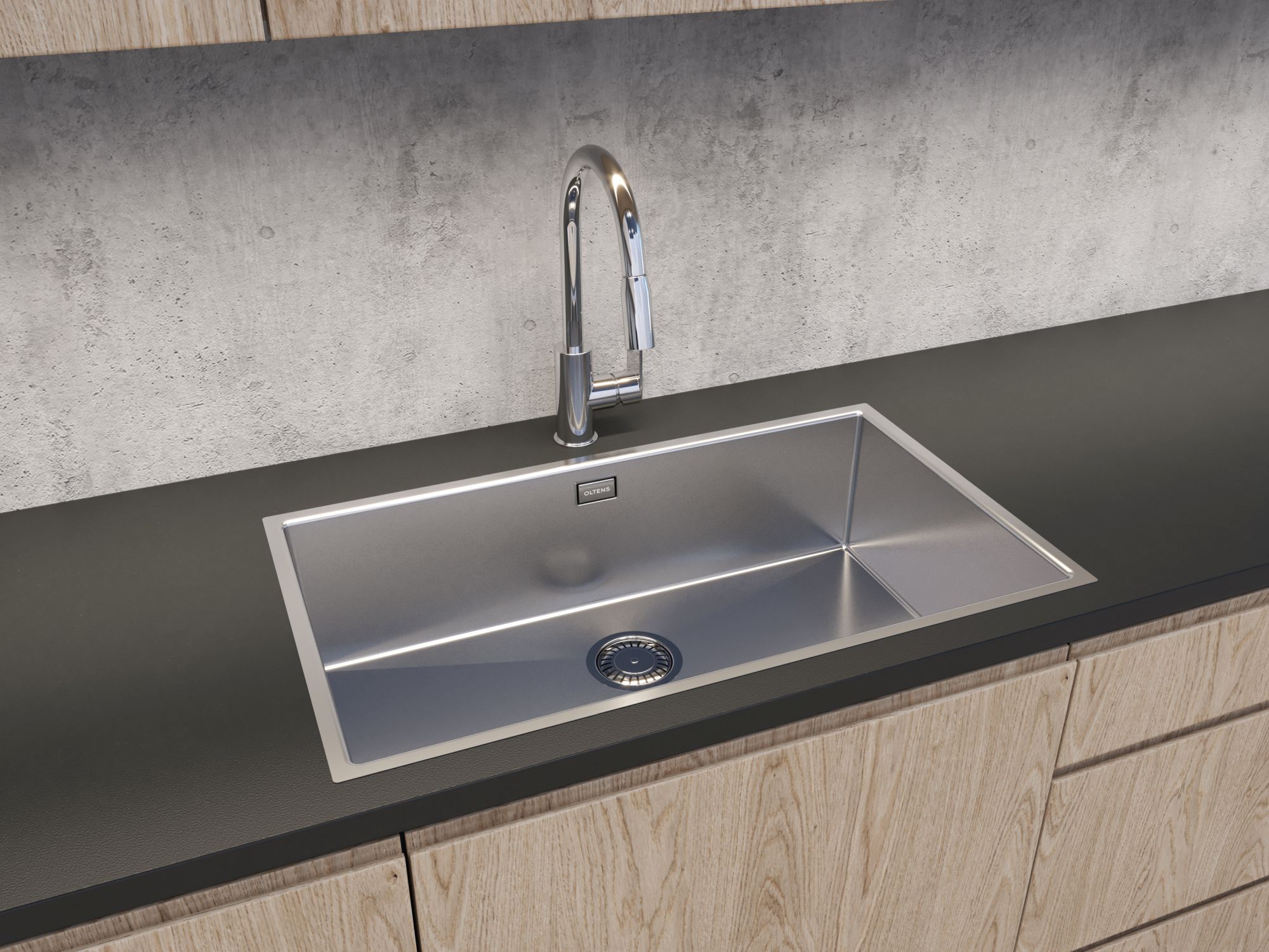 Oltens Stalvask zlewozmywak stalowy 1-komorowy 76x44 cm stal polerowana 71102100 - Wysyłka w 24h