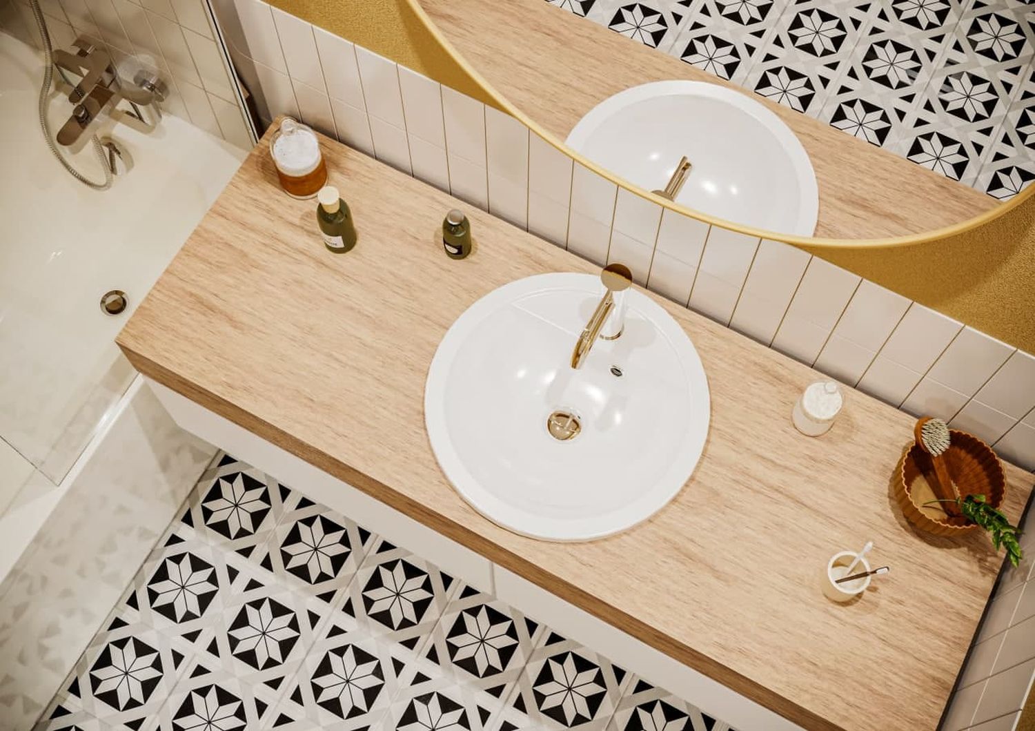 Miraggio Madison umywalka 43 cm wpuszczana okrągła biały połysk 0001053