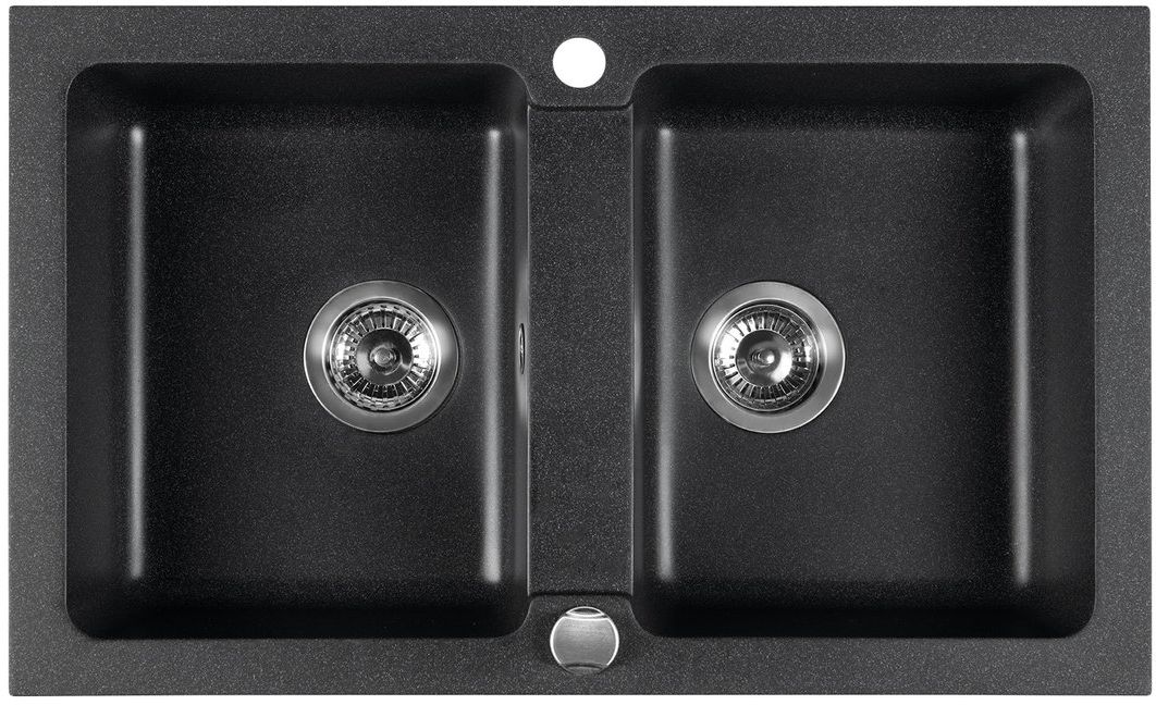 Sapho zlewozmywak granitowy 78x47,5 cm czarny GR2224