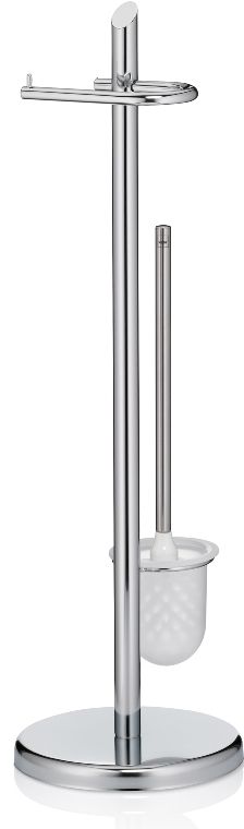 Kela Ken stojak na papier toaletowy ze szczotką do WC srebrny błyszczący 20538 - Wysyłka w 24h