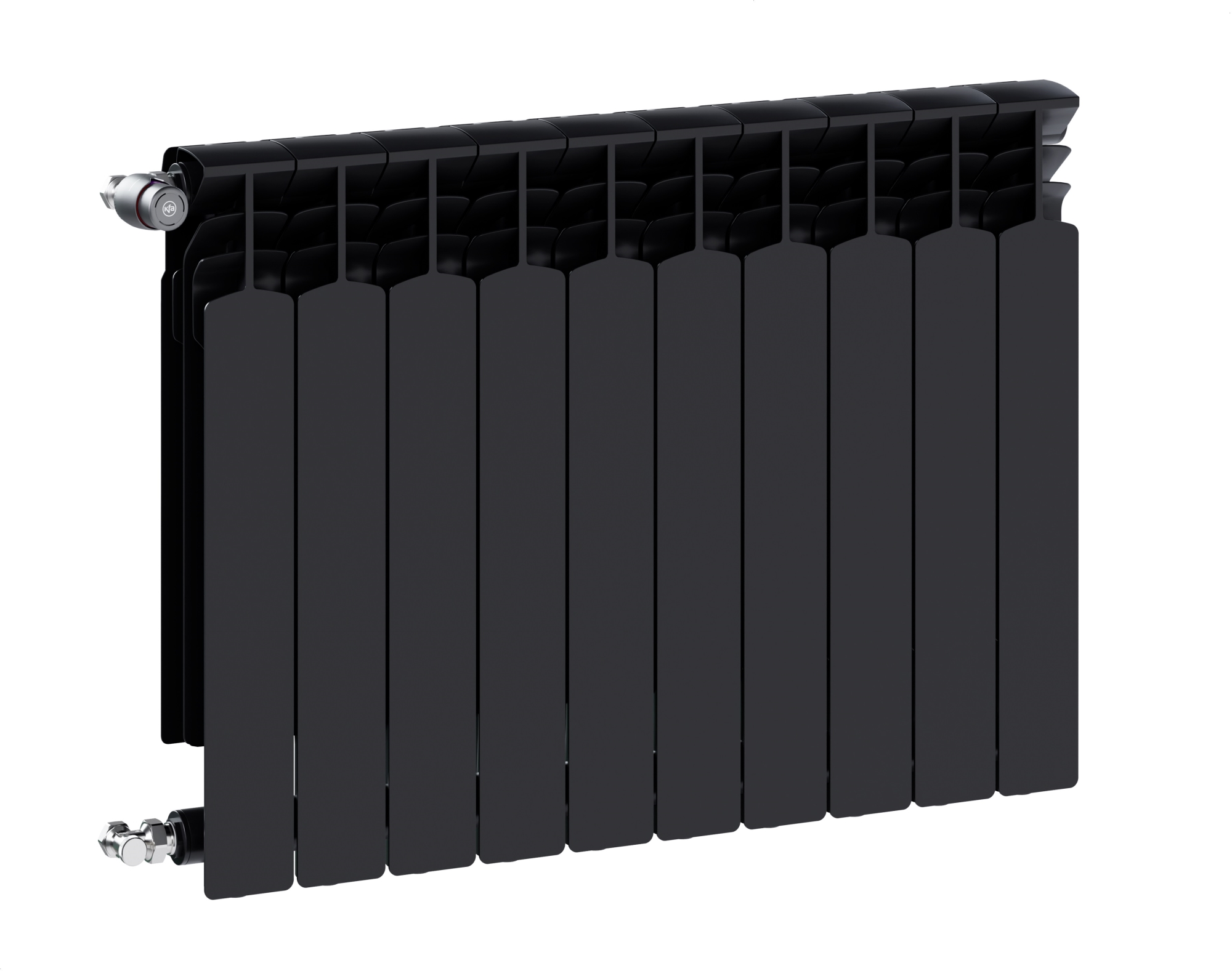 KFA Armatura G600F grzejnik pokojowy 67,2x80,5 cm podłączenie boczne czarny 772-100-81