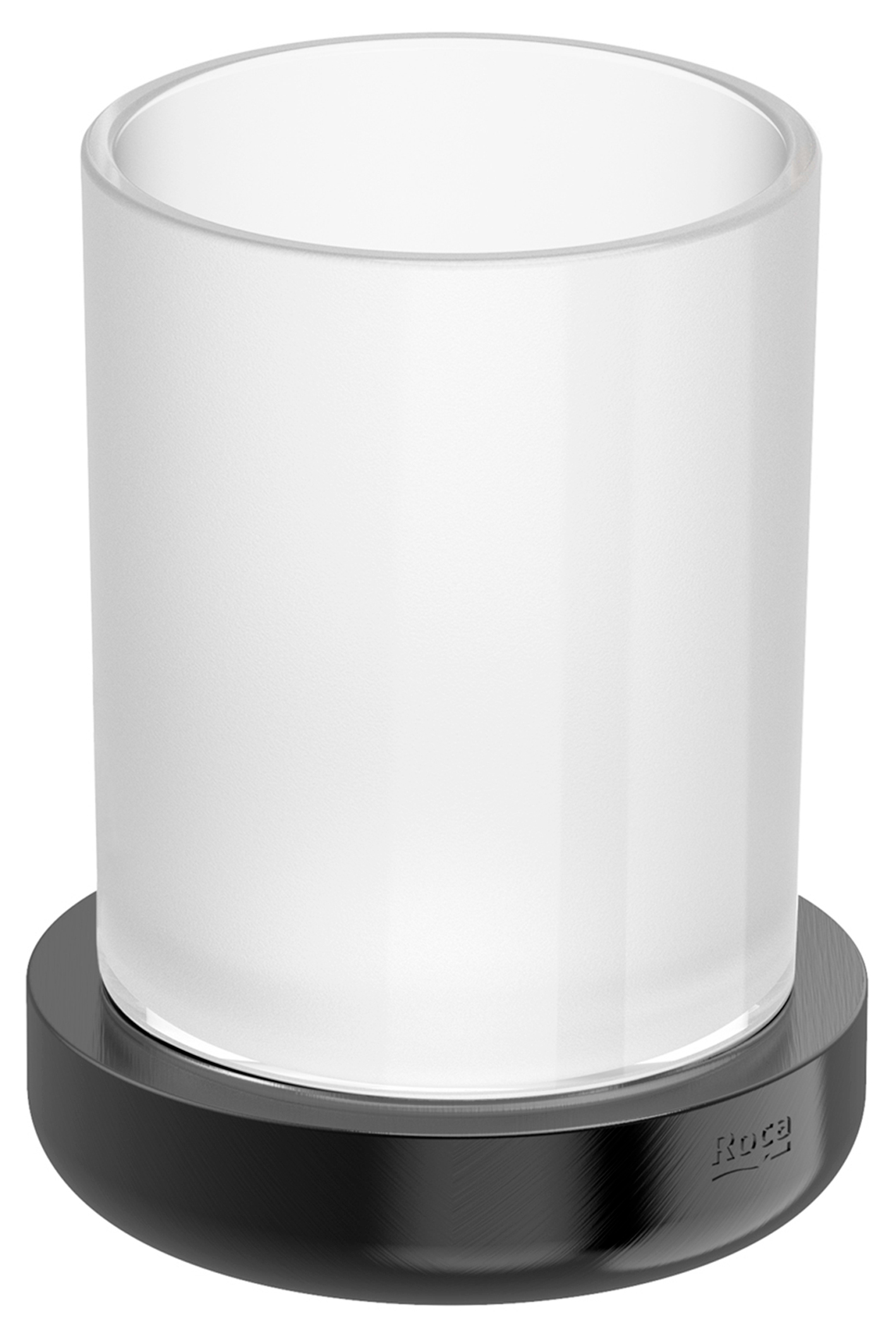 Roca Tempo kubek na szczoteczki stojący czarny szczotkowany A817022NM0