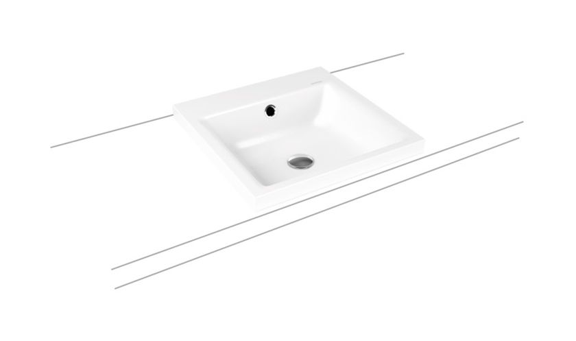 Kaldewei Puro umywalka 46 cm nablatowa kwadratowa model 3153 biała 900306013001