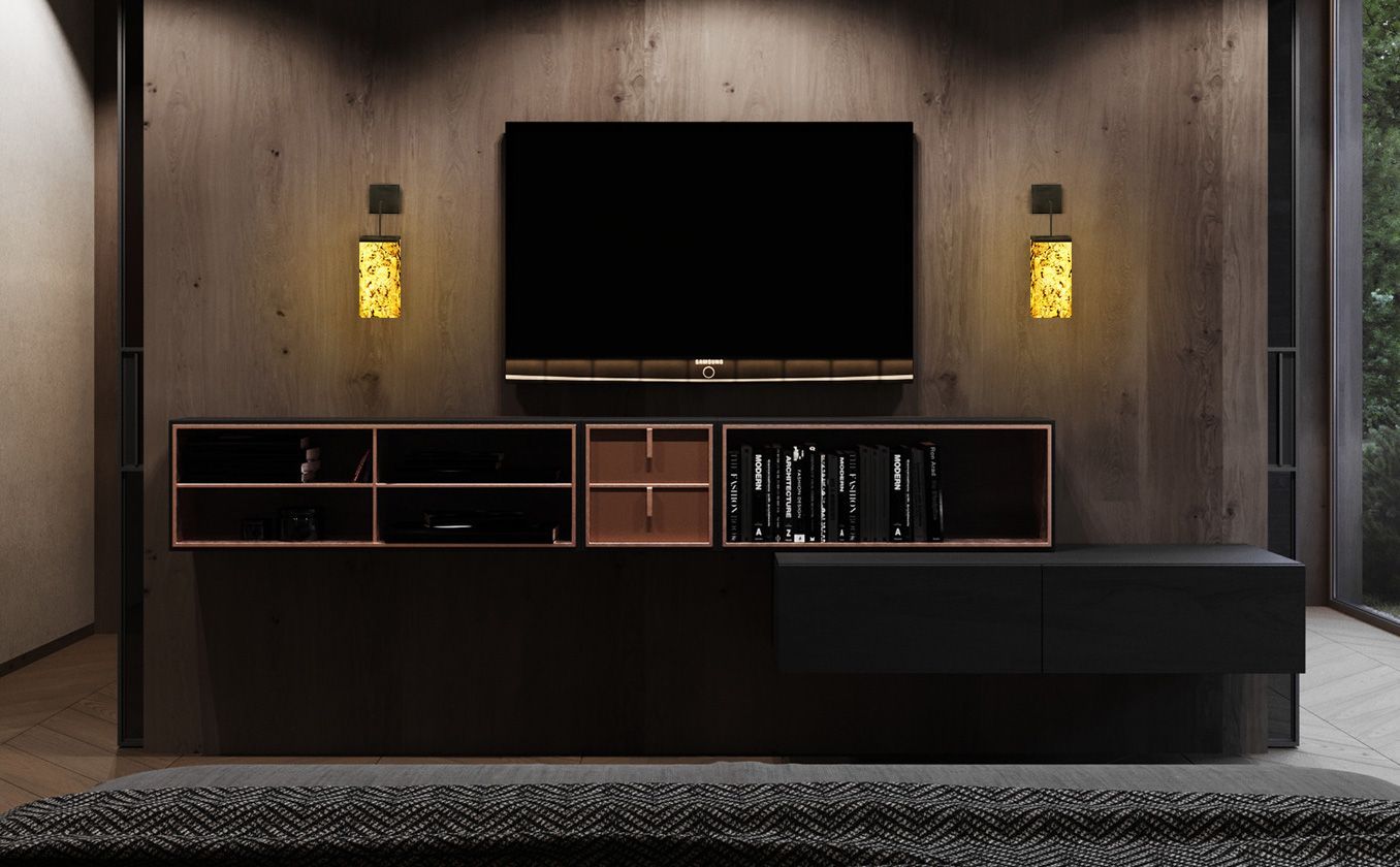 Abigali Marble Stone kinkiet 1x7 W czarny-brązowy MWLS-6617-606R