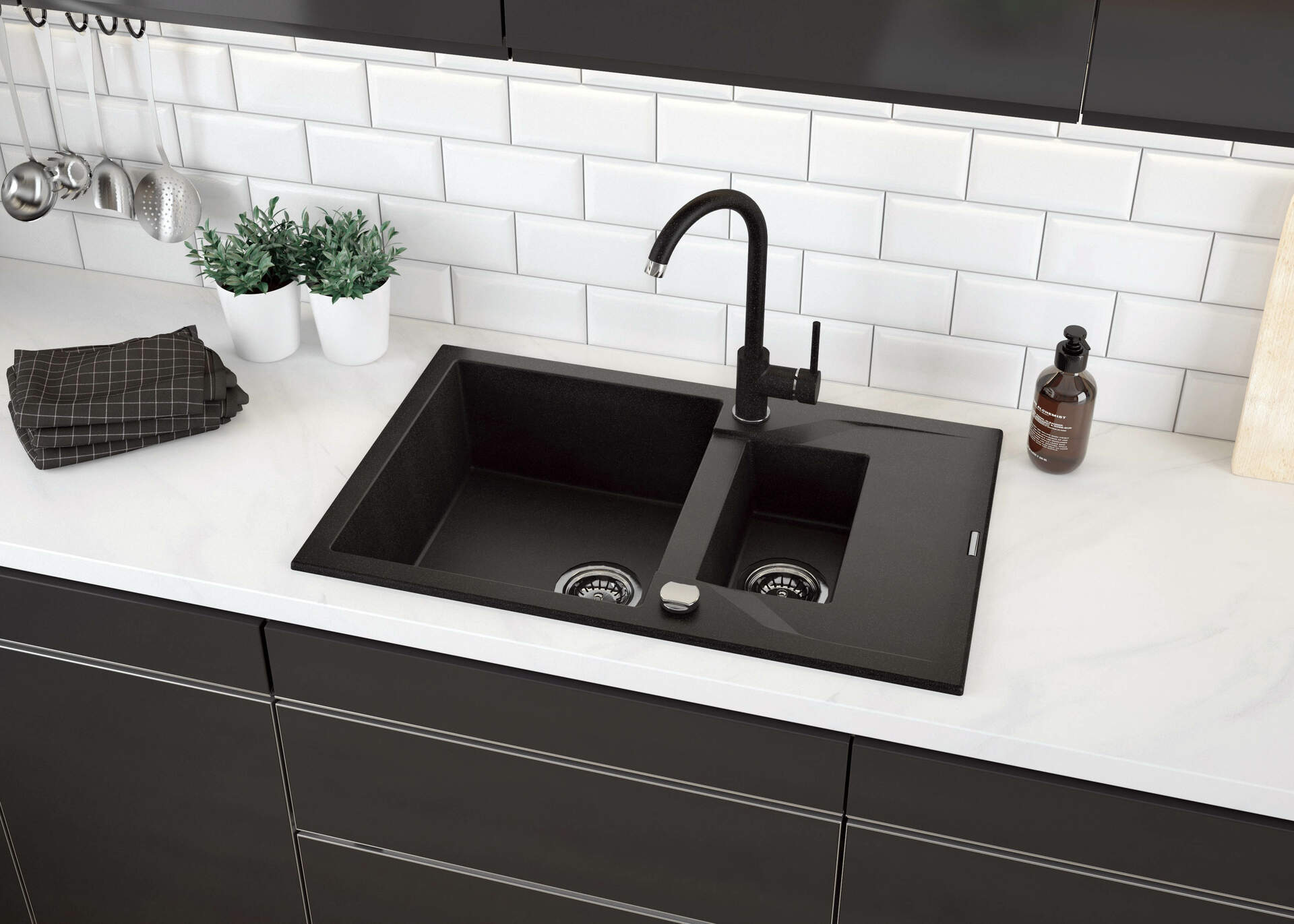 Deante Andante zlewozmywak granitowy 78x49 cm grafitowy mat ZQN_2513 - Wysyłka w 24h