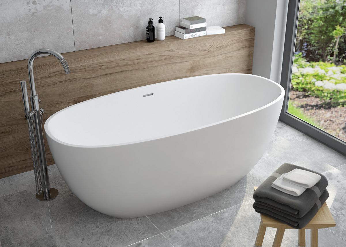 Oltens Stora wanna wolnostojąca 170x78 cm owalna biała 12001000 - Wysyłka w 24h