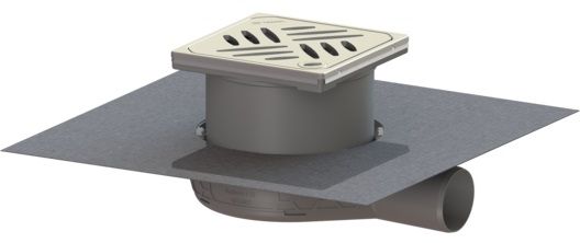 Kessel Ultraflat wpust łazienkowy DN50 z nasadką i rusztem szczelinowym 44750.66M