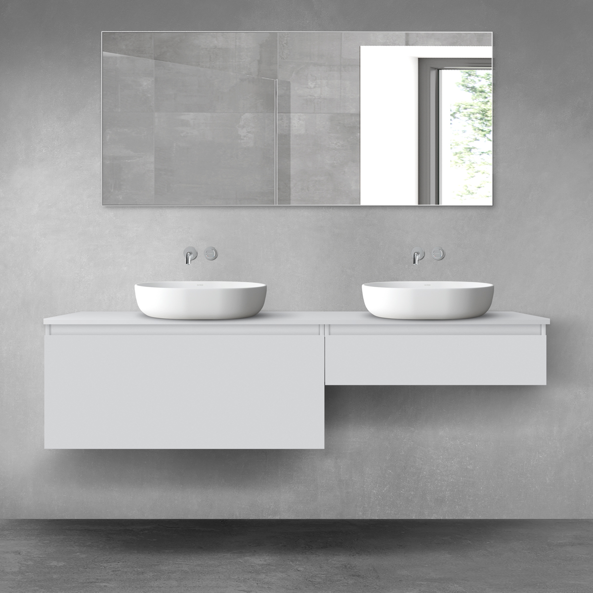 Oltens Vernal zestaw mebli łazienkowych 180 cm z blatem szary mat 68556700 - Wysyłka w 24h