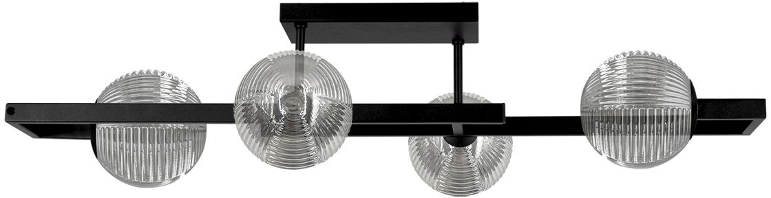 Kaja Tores lampa podsufitowa 4x10 W czarna-grafitowa K-5771