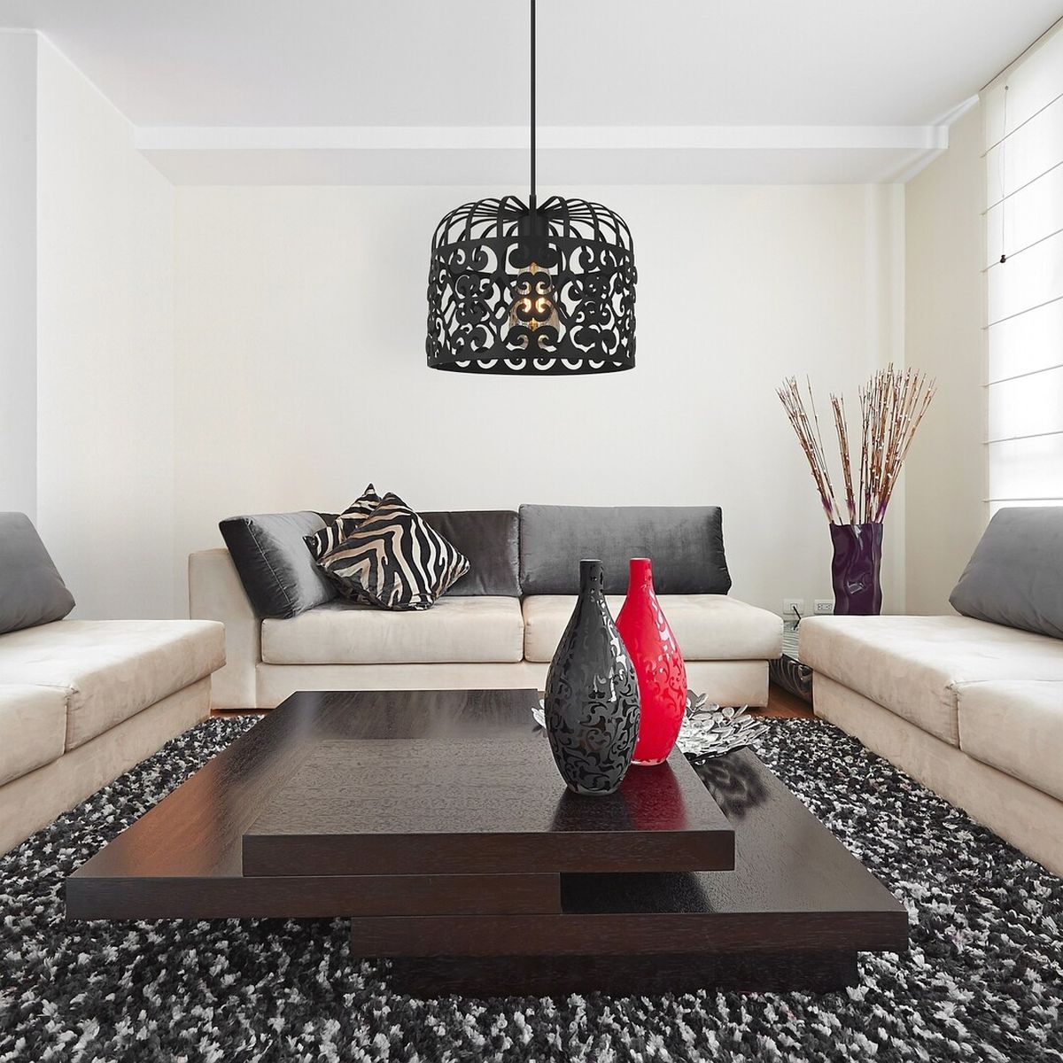 Rabalux Alessandra lampa wisząca 1x60W czarna 2156