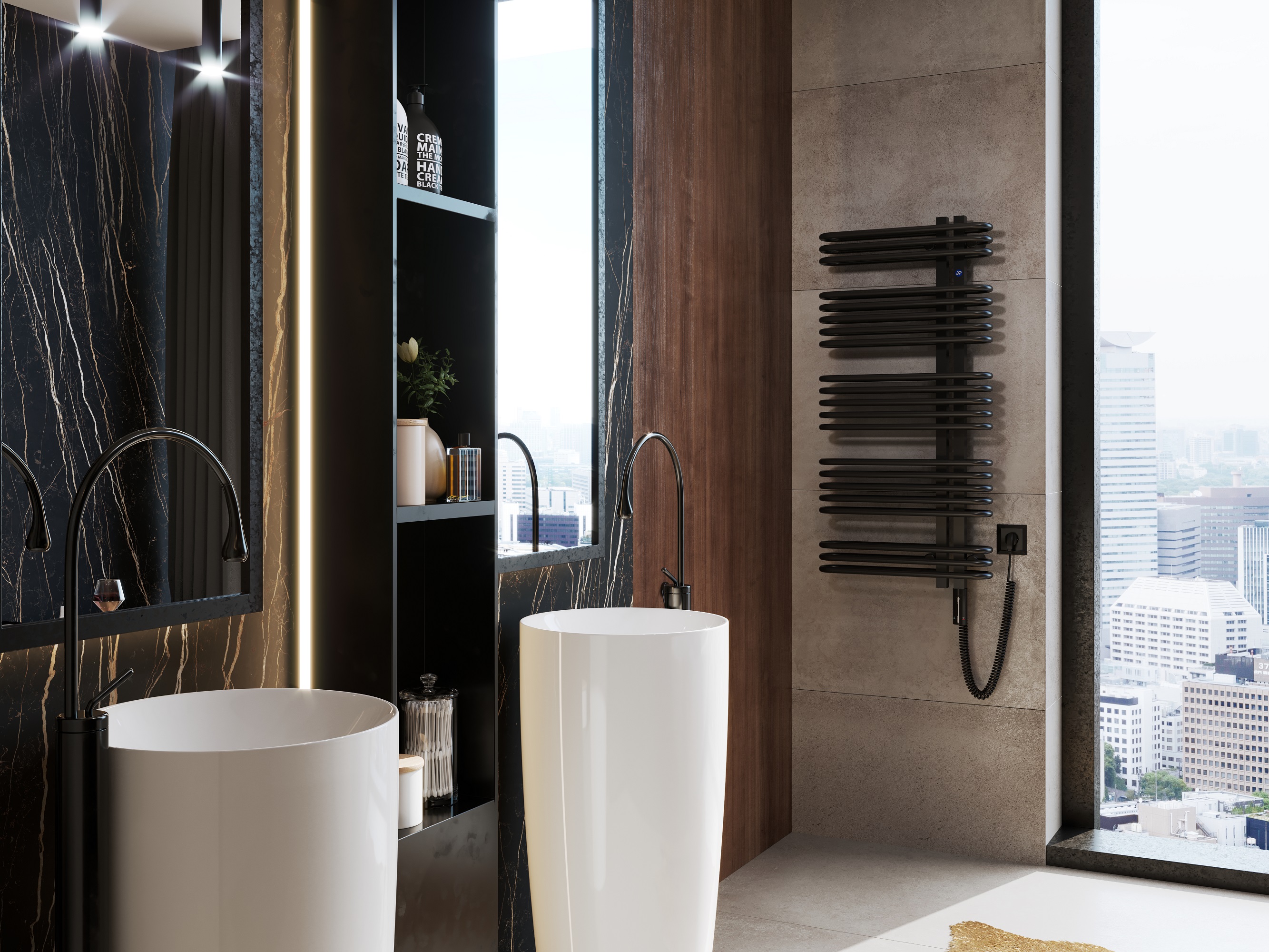 Instal Projekt Astro Electro grzejnik elektryczny 161x50 cm czarny/black swan ASTE-50/160C75+GH-12C2