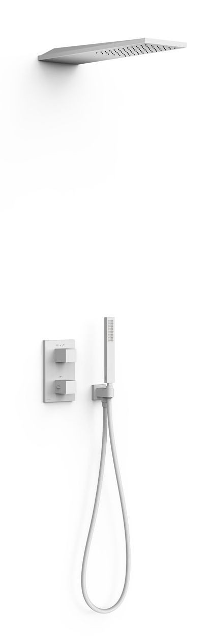 Tres Therm-Box zestaw prysznicowy podtynkowy termostatyczny z deszczownicą biały mat 20225055BM