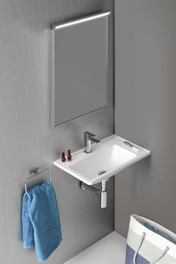 Sapho Arana umywalka 56x35 cm ścienna prostokątna prawa biała AN056