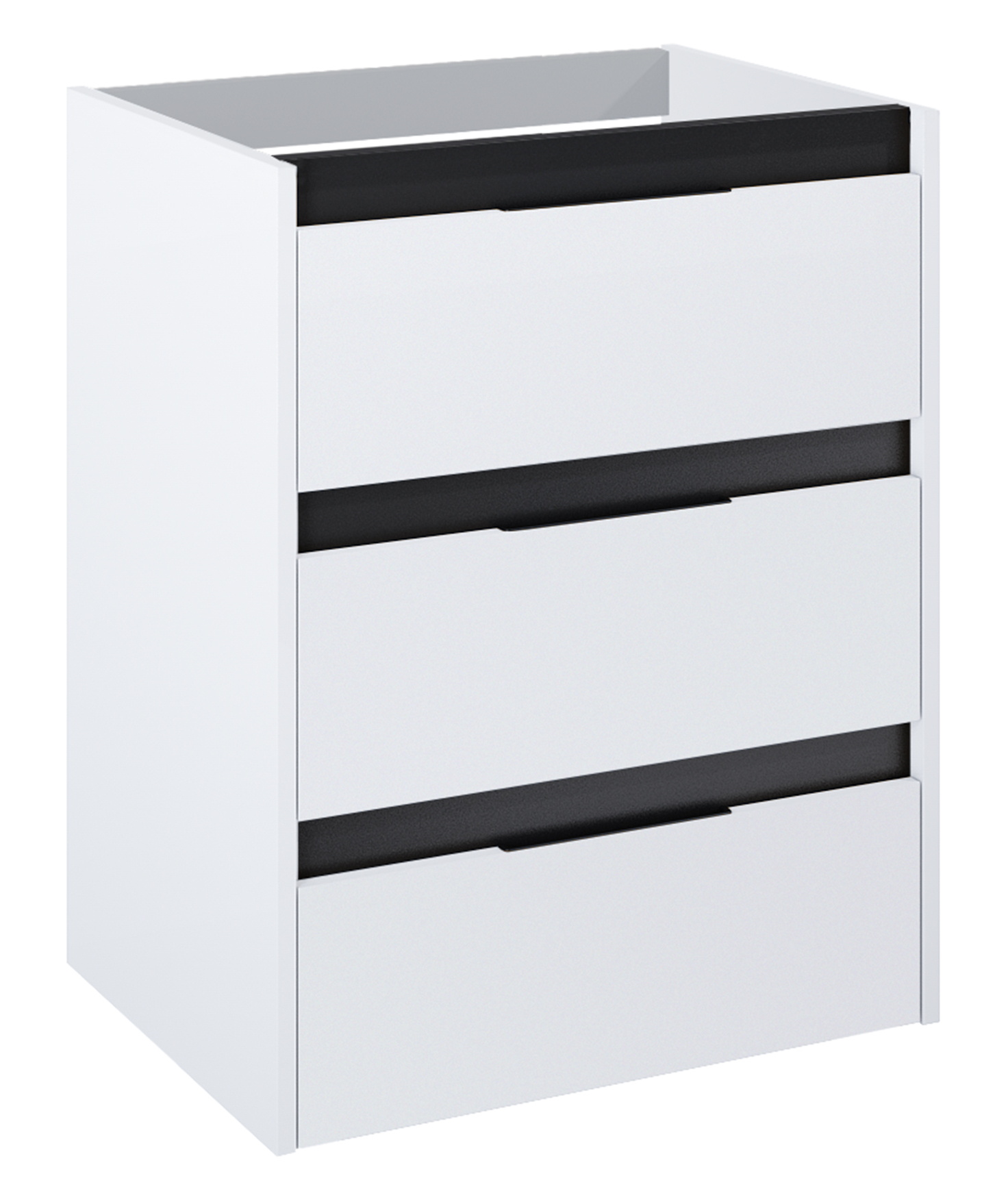 Roca Alpine szafka 58,5x45,2x74 cm podumywalkowa wisząca biała-czarna A857866606