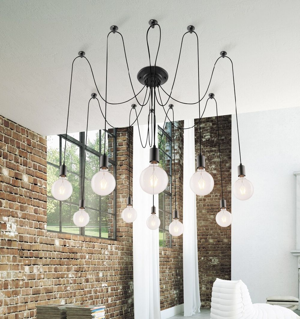 Rabalux Caspar lampa wisząca 10x60 W czarna 2224