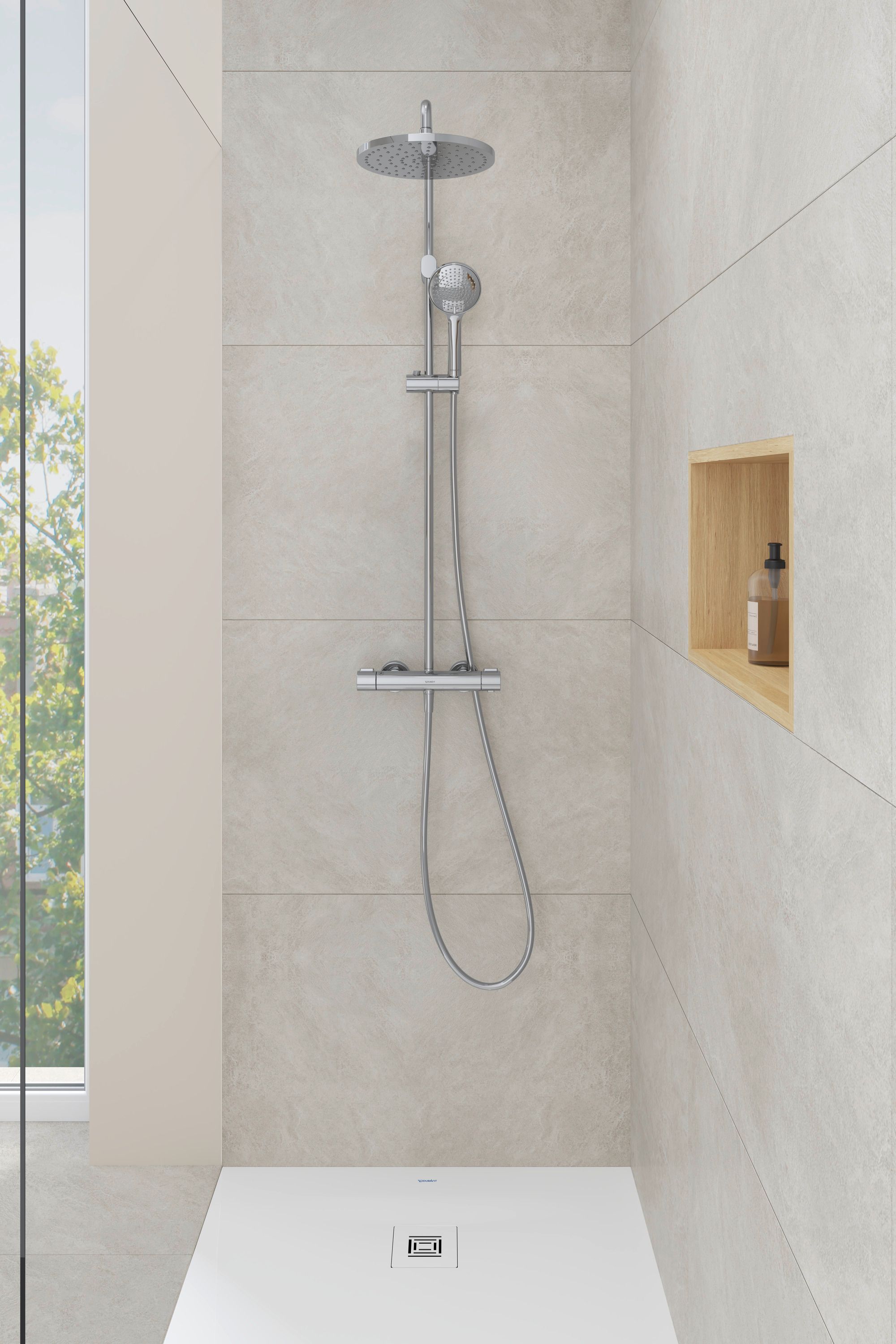 Duravit Shower Systems zestaw prysznicowy ścienny termostatyczny chrom TH4280008010