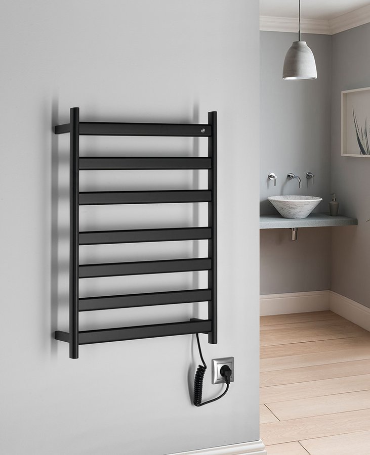 Sapho Elias grzejnik łazienkowy 49x73 cm elektryczny czarny mat EB550