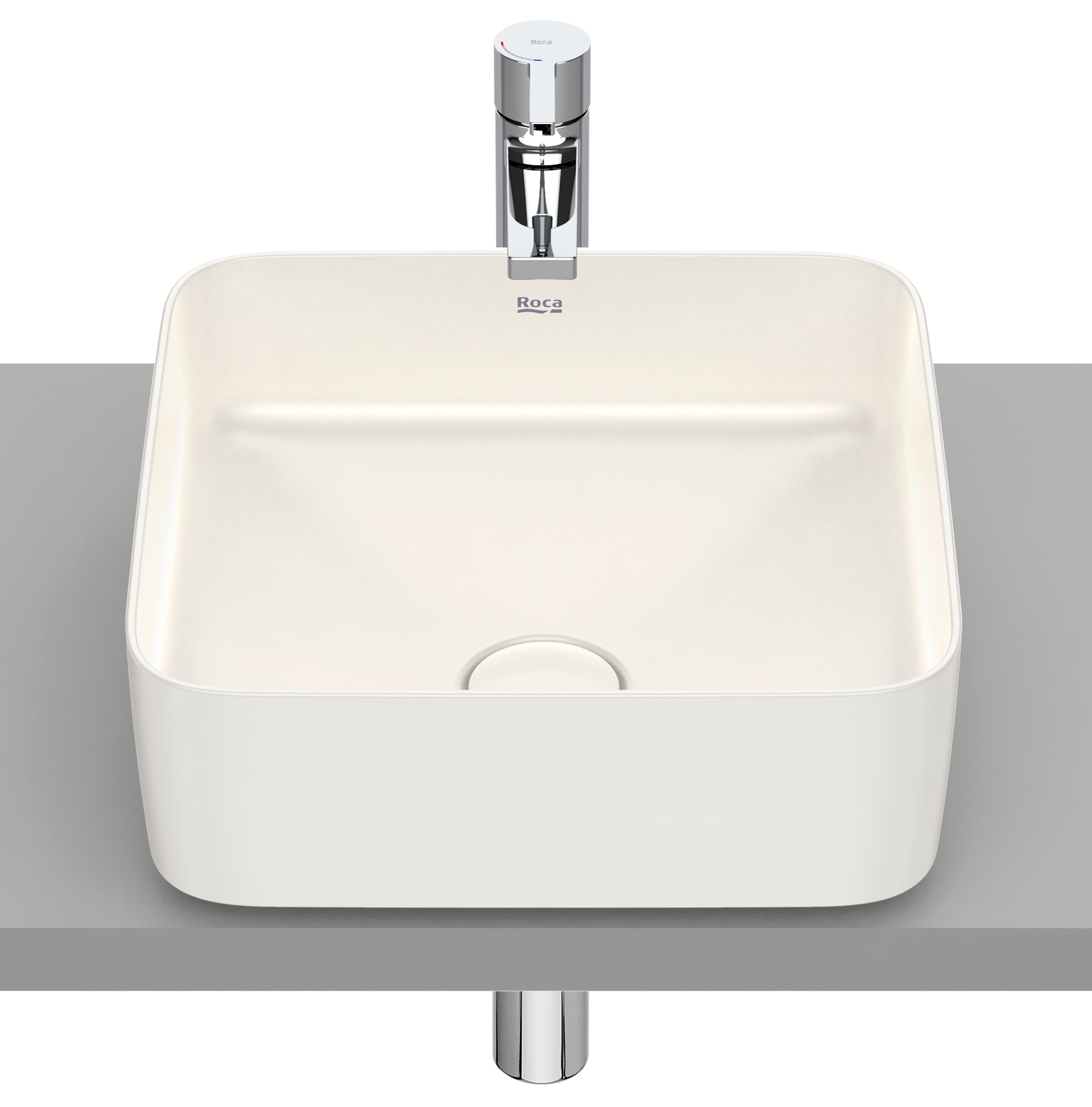 Roca Inspira umywalka 37x37 cm kwadratowa nablatowa brąz/beż A327532650